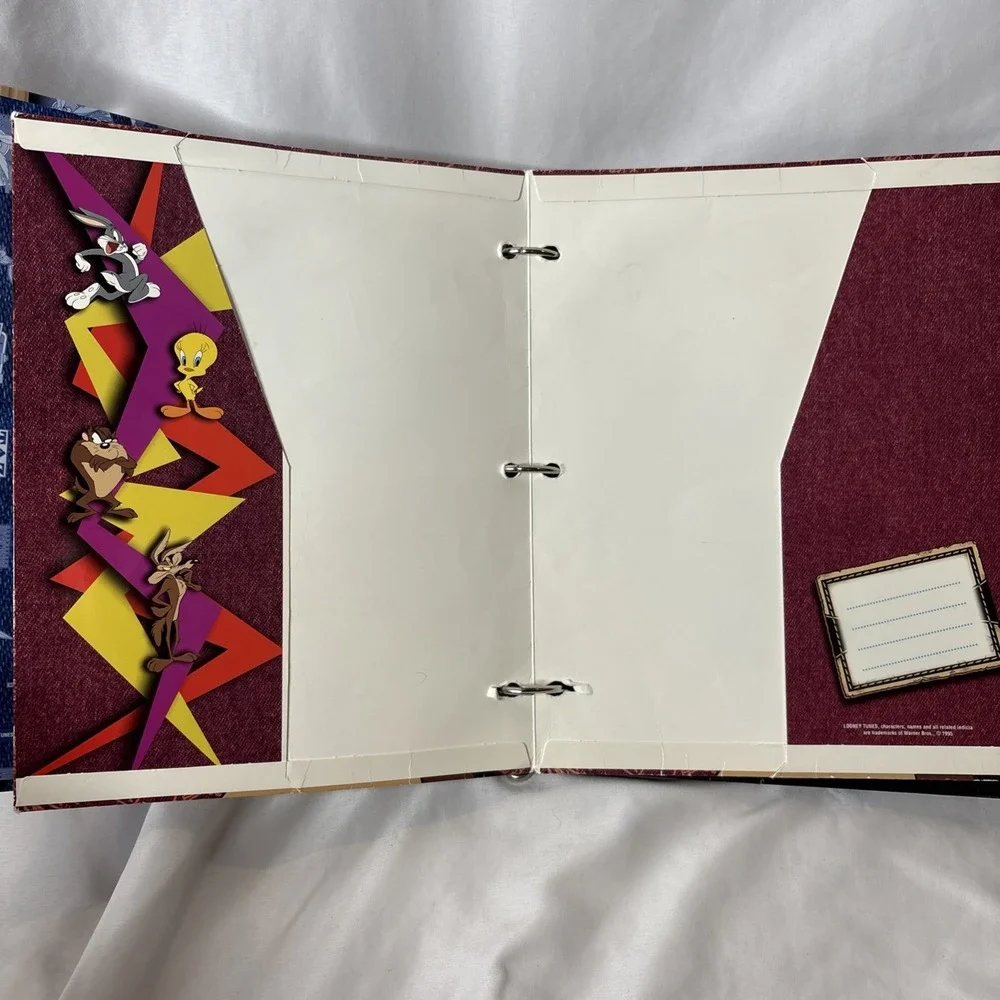 (2) Vtg Looney Tunes TAZ Tasmanian Devil 3-Ring Binders Folders‎ 1990s